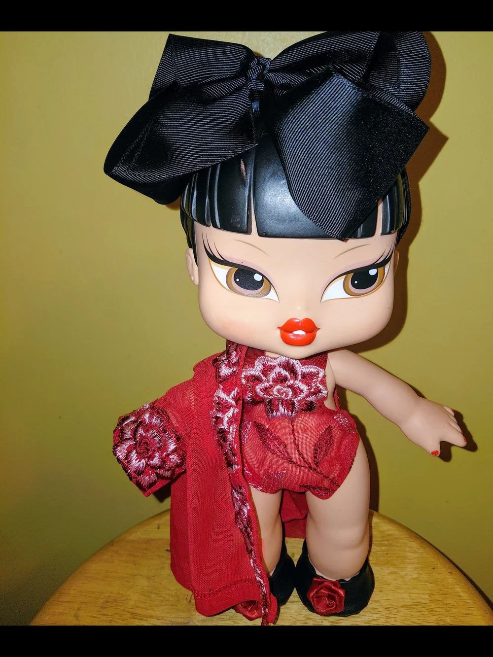 New Handmade 2pc Red Floral Lingerie For Bratz Big Babyz Doll -12